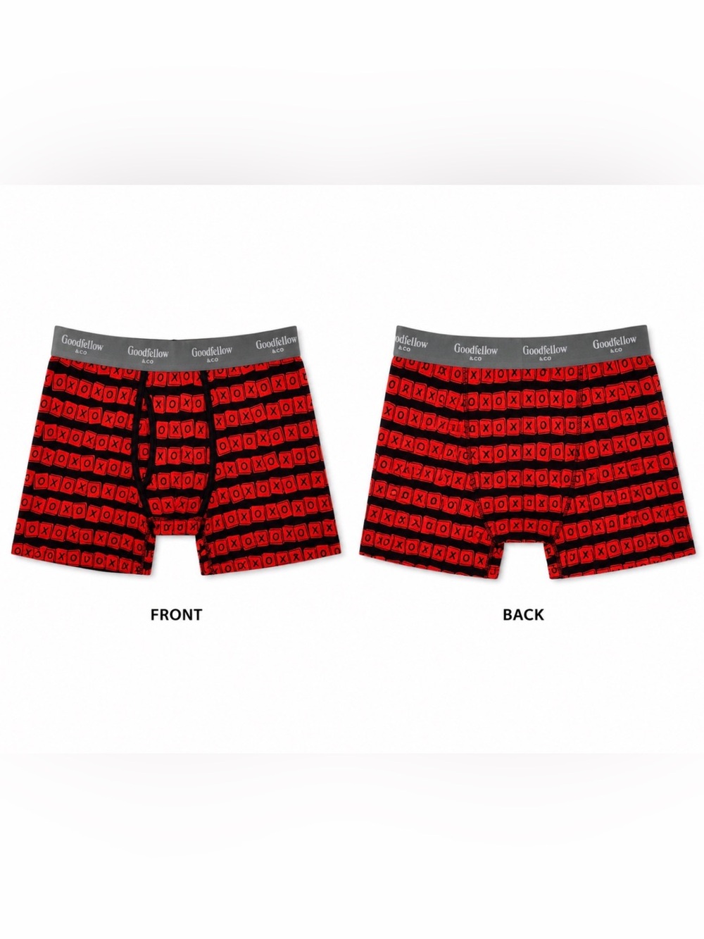 GOODFELLOW & CO KNIT BOXERS - RED XOXO VARIOUS SIZES (NEW WITH TAGS)